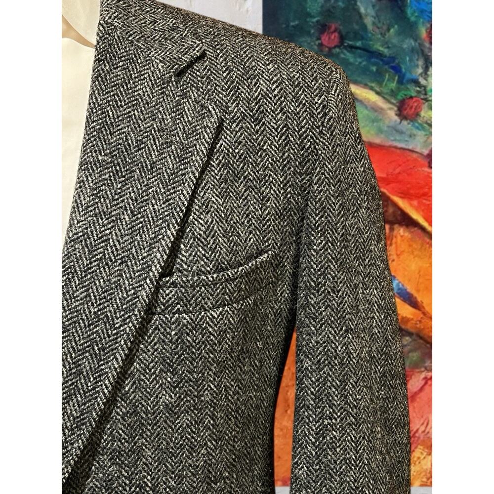 Gray Wool Tweed Herringbone Sport Coat - image 3